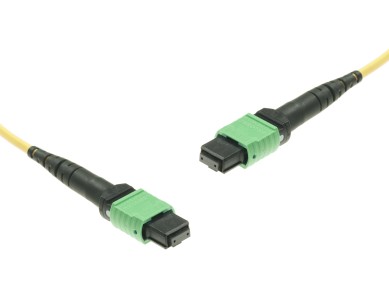 MTP® APC to MTP® APC Singlemode cable | 16 Cores, MPO compliant, A1 9/125 µm, yellow, 0.5 m - 100 m main product photo