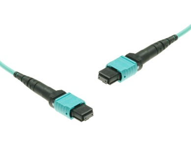 MTP® to MTP® Multimode OM3 cable | 8 Cores, MPO compliant, 50/125 µm, aqua, 0.5 m - 100 m main product photo