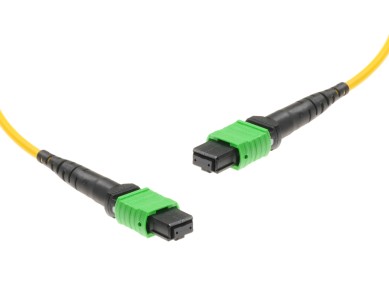 MTP® APC to MTP® APC Singlemode cable | 24 Cores, MPO compliant, A1 9/125 µm, yellow, 0.5 m - 100 m main product photo