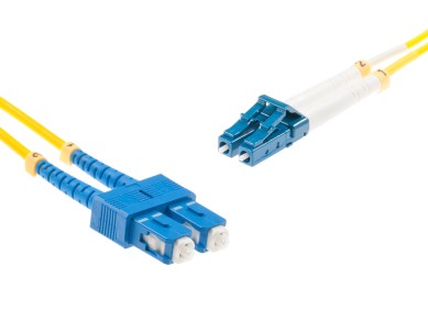 SC-Duplex APC to LC-Duplex Singlemode cable | A1 9/125 µm, yellow, 0.5 m - 100 m main product photo