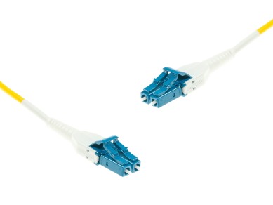 LC-Duplex to LC-Duplex UNIBOOT Singlemode cable | A1 9/125 µm, yellow, Ø 3 mm, 0.5 m - 100 m main product photo