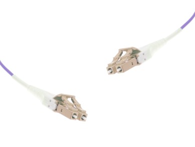 LC-Duplex to LC-Duplex UNIBOOT Multimode OM4 cable | 50/125 µm, purple, Ø 2 mm, 0.25 m - 100 m main product photo
