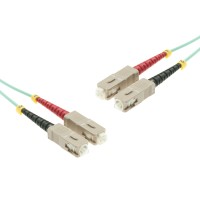 SC-Duplex to SC-Duplex Multimode OM3 cable | 50/125 &#181;m, aqua, 0.5 m - 100 m