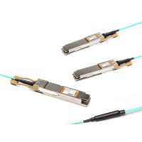 800G Finned-Top OSFP to 2x QSFP112 Breakout AOC with CDR (TX / RX) | Multimode Fiber, 1 - 30 m