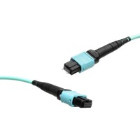 MTP&reg; to MTP&reg; Multimode OM3 cable | 8 Cores, MPO compliant, 50/125 &#181;m, aqua, 0.5 m - 100 m