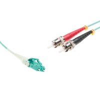 LC-Duplex to ST-Duplex UNIBOOT Multimode OM3 cable | 50/125 &#181;m, aqua, &Oslash; 3 mm, 0.5 m - 100 m