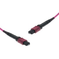 MTP&reg; to MTP&reg; Multimode OM4 cable | 8 Cores, MPO compliant, 50/125 &#181;m, purple, 0.5 m - 100 m