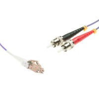 LC-Duplex to ST-Duplex UNIBOOT Multimode OM4 cable | 50/125 &#181;m, purple, &Oslash; 3 mm, 0.5 m - 100 m