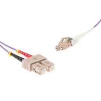 SC-Duplex to LC-Duplex UNIBOOT Multimode OM4 cable | 50/125 &#181;m, purple, &Oslash; 2 mm, 0.5 m - 100 m