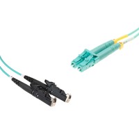 E2000 to LC-Duplex Multimode OM3 cable | 50/125 µm, aqua, 0.5 m - 100 m E2000 to LC-Duplex Multimode OM3 cable | 50/125 µm, aqua, 0.5 m - 100 m
