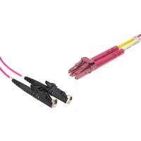 E2000 to LC-Duplex Multimode OM4 cable | 50/125 µm, purple, 0.5 m - 100 m E2000 to LC-Duplex Multimode OM4 cable | 50/125 µm, purple, 0.5 m - 100 m