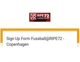 Fussball@RIPE72 - Copenhagen (23-27 May 2016)